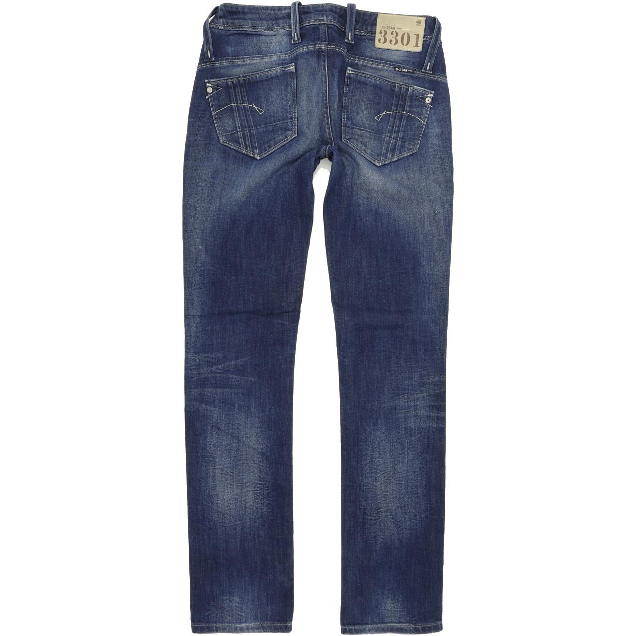 G-Star Women Blue Straight Regular Stretch Jeans W28 L32