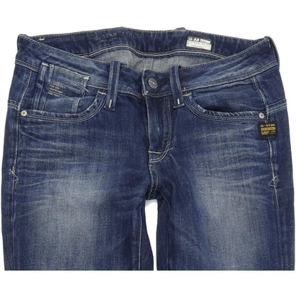 G-Star Women Blue Straight Regular Stretch Jeans W28 L32