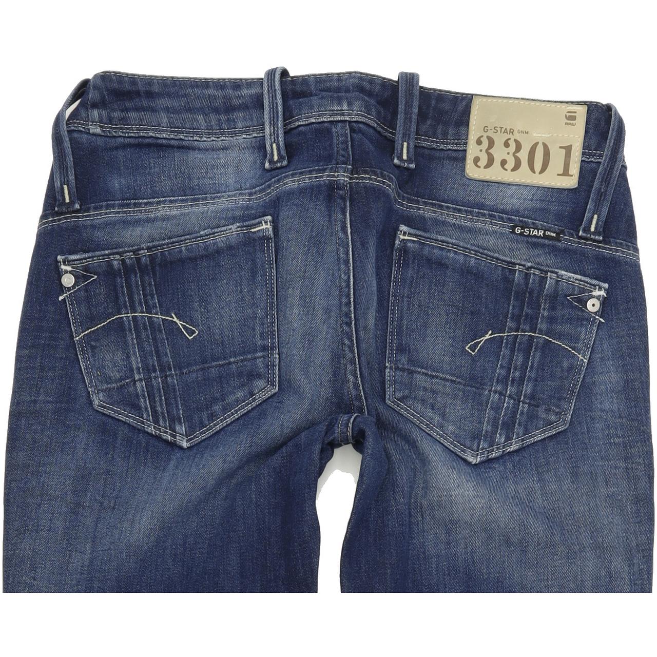 G-Star Women Blue Straight Regular Stretch Jeans W28 L32