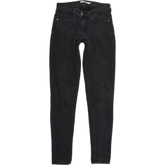 Levi's 711 Women Black Skinny Slim Stretch Jeans W25 L32