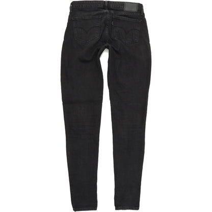 Levi's 711 Women Black Skinny Slim Stretch Jeans W25 L32