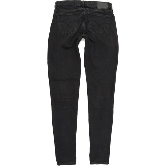 Levi's 711 Women Black Skinny Slim Stretch Jeans W25 L32