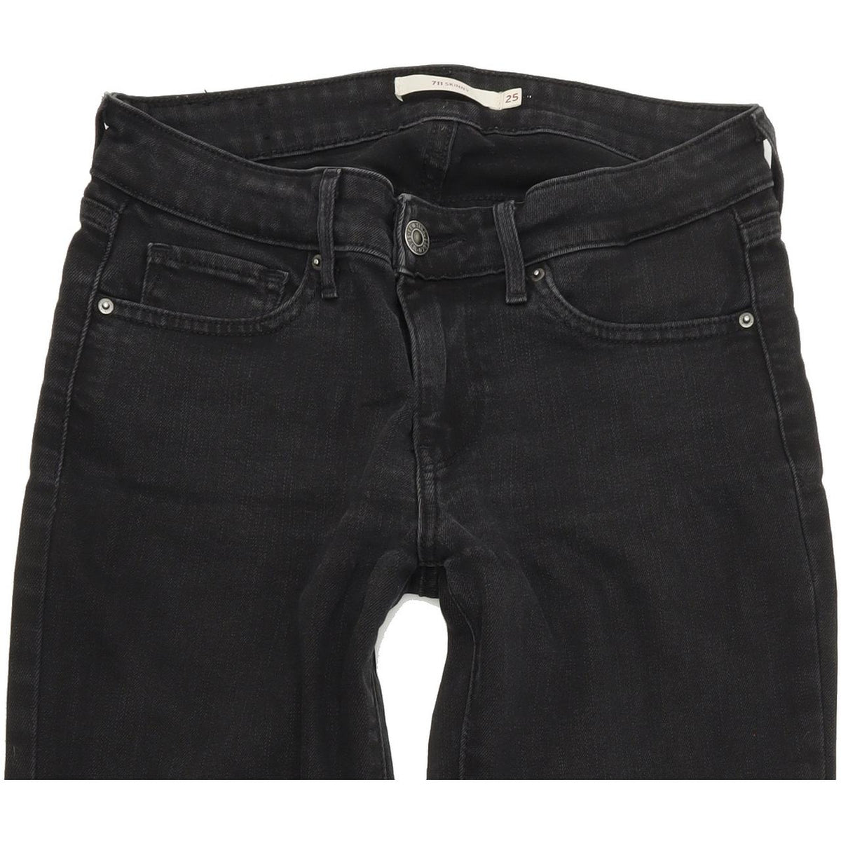 Levi's 711 Women Black Skinny Slim Stretch Jeans W25 L32