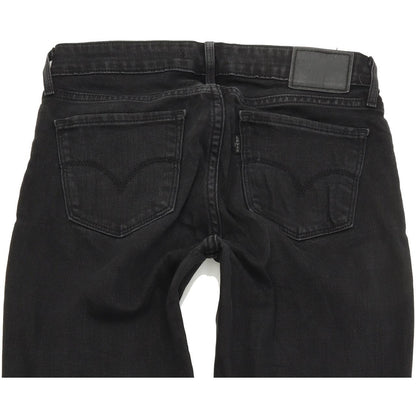 Levi's 711 Women Black Skinny Slim Stretch Jeans W25 L32