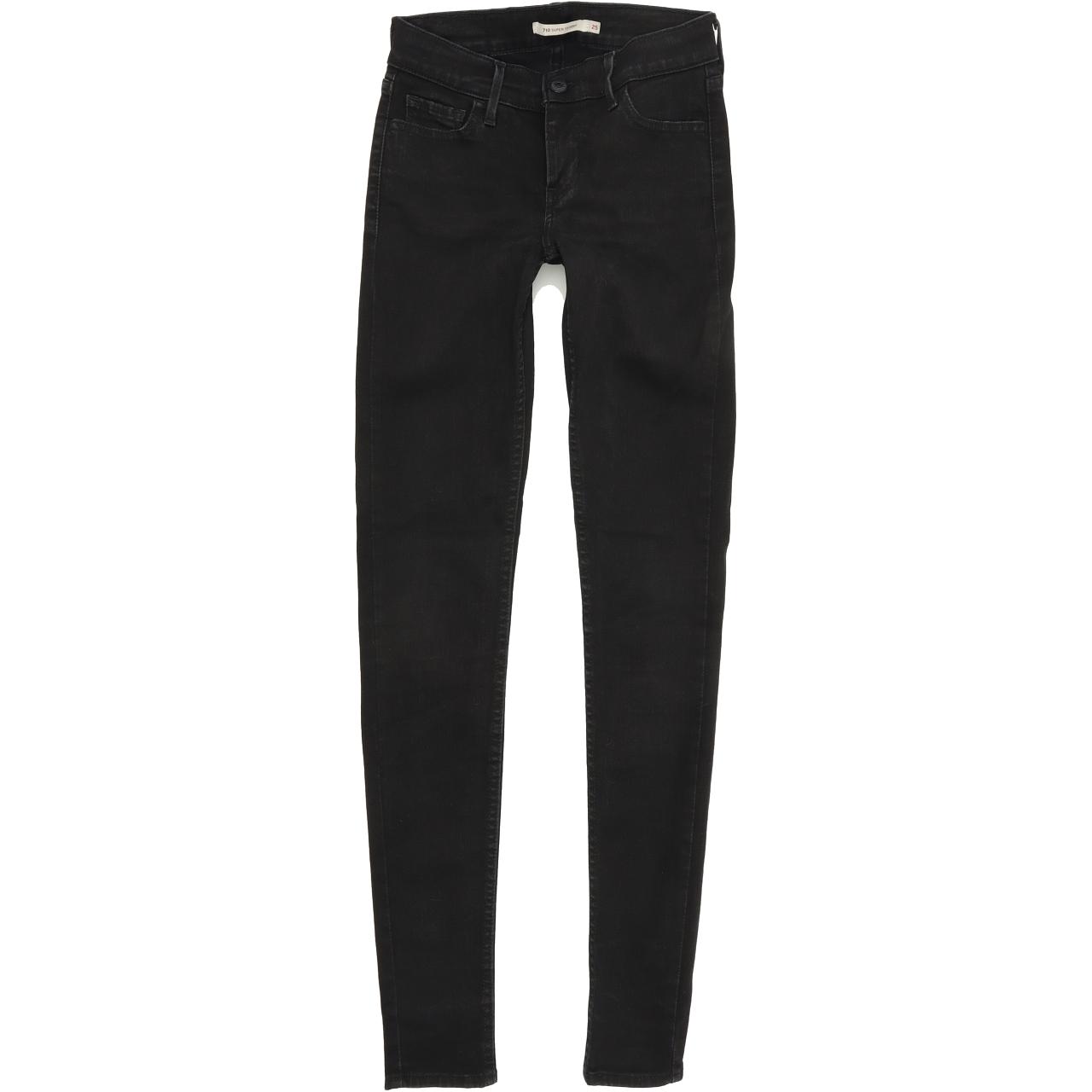 Levi's 710 Women Black Skinny Slim Stretch Jeans W25 L32