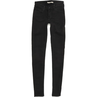 Levi's 710 Women Black Skinny Slim Stretch Jeans W25 L32