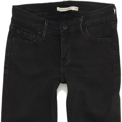 Levi's 710 Women Black Skinny Slim Stretch Jeans W25 L32