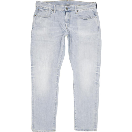 G-Star 3301 Men Blue Tapered Regular Stretch Jeans W37 L32