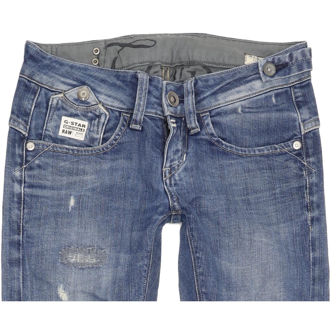 G-Star Decenter Women Blue Tapered Slim Stretch Jeans W24 L31