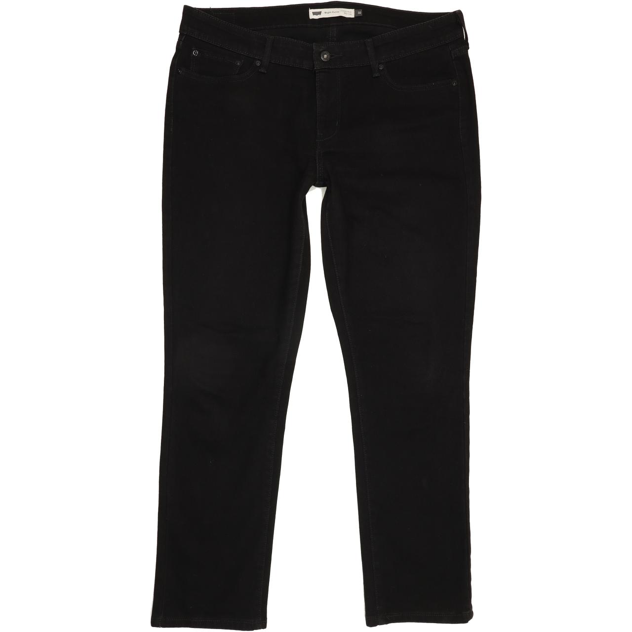 Levi's Slight Curve Women Black Straight Regular Stretch Jeans W33 L29