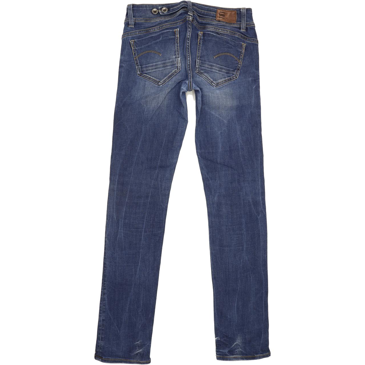 G-Star Midge Saddle Women Blue Straight Slim Stretch Jeans W27 L32