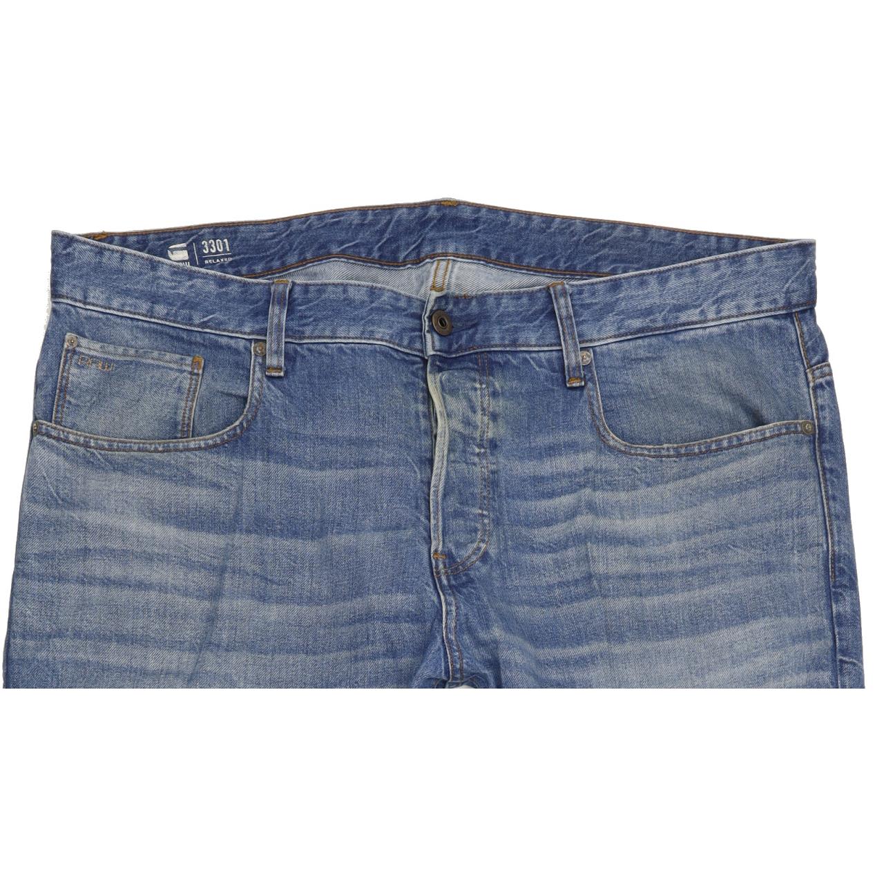 G-Star 3301 Men Blue Straight Relaxed Jeans W39 L31