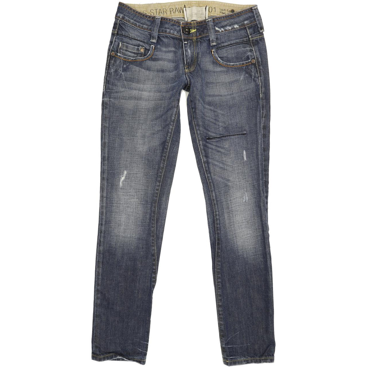 G-Star Radar Narrow Rope Women Blue Straight Slim Jeans W27 L30