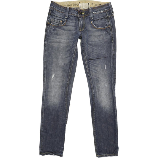 G-Star Radar Narrow Rope Women Blue Straight Slim Jeans W27 L30