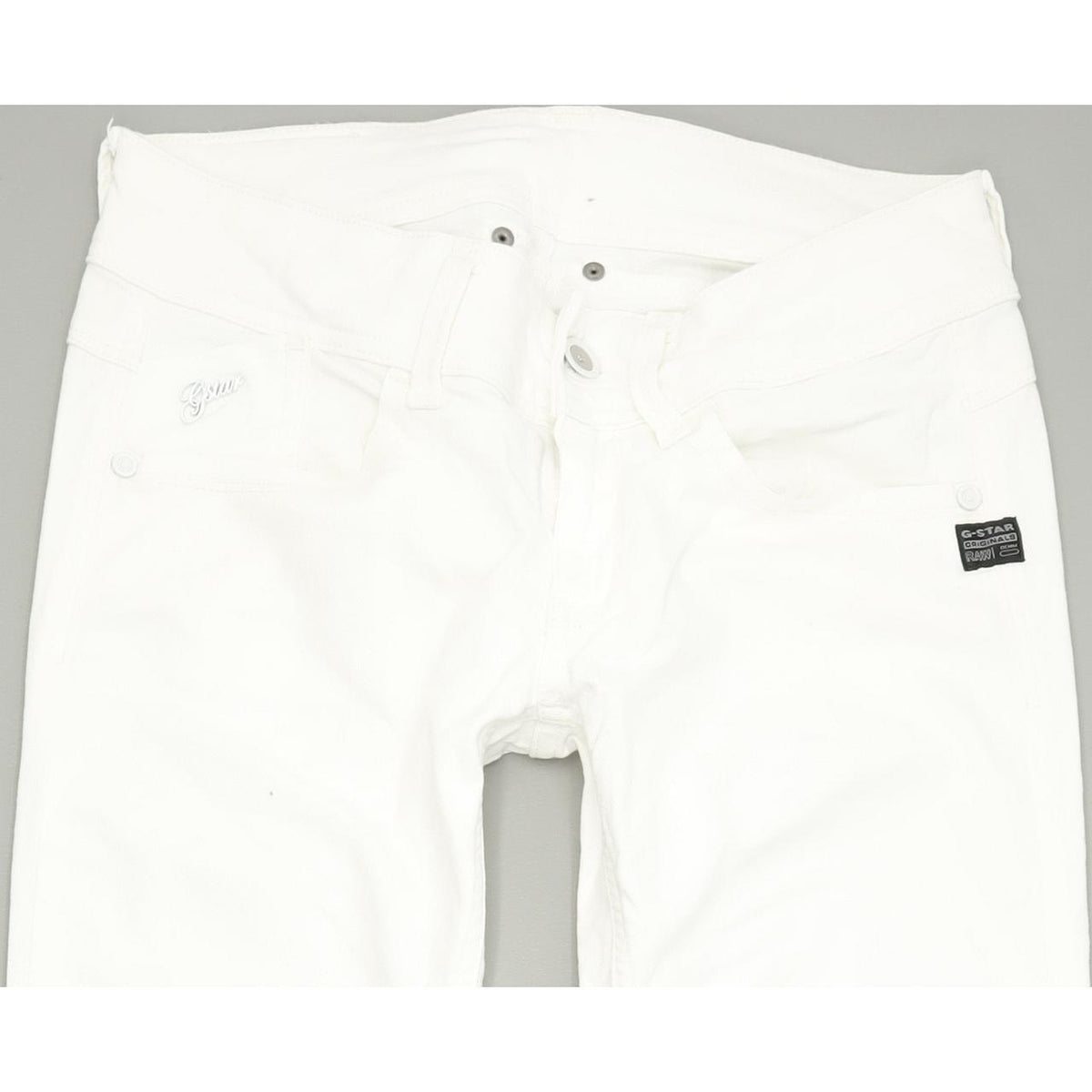 G-Star Lynn Women White Tapered Slim Stretch Jeans W28 L30