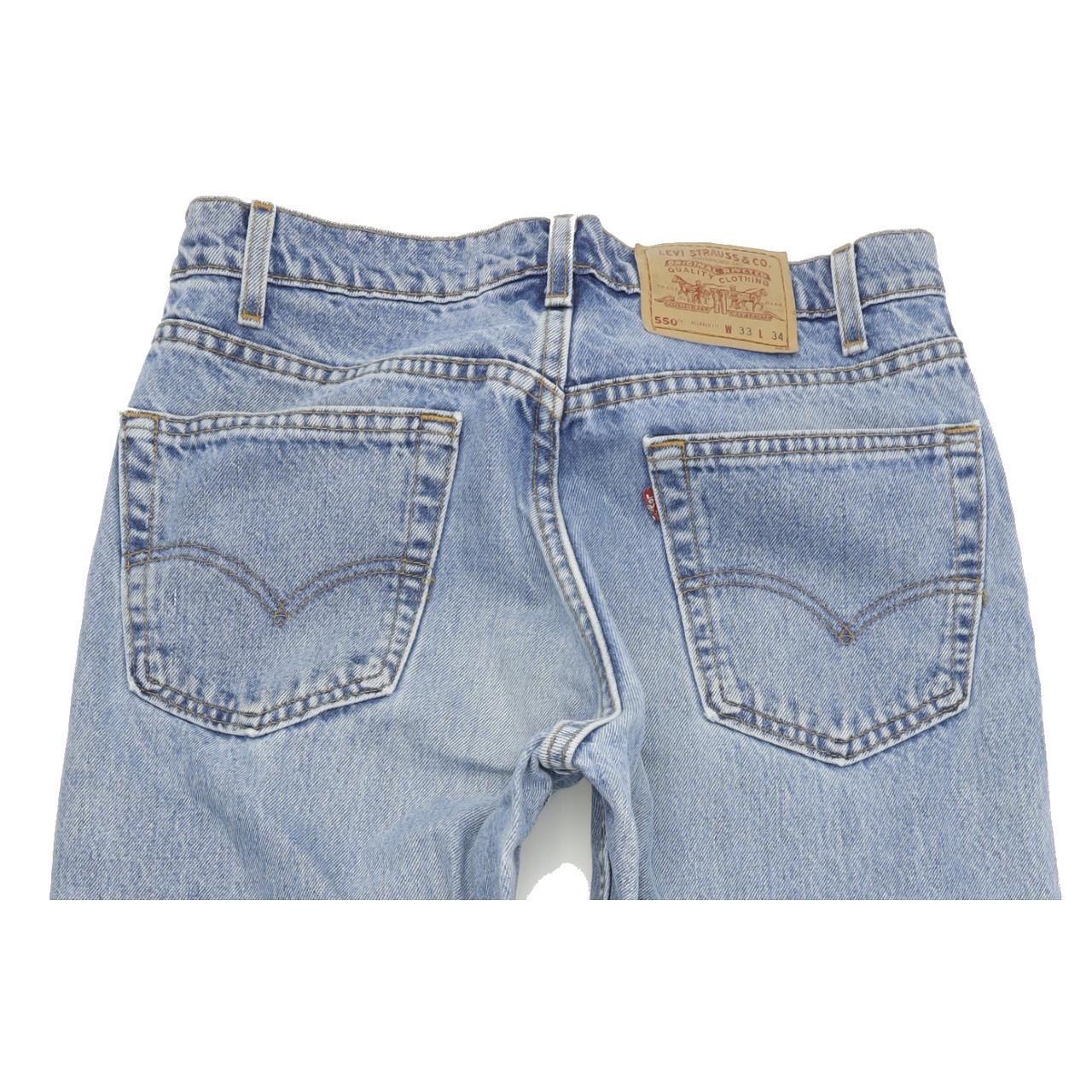 Levi's 550 Made in USA Blue Straight Relaxed Mom Jeans High Waisted W33 L34