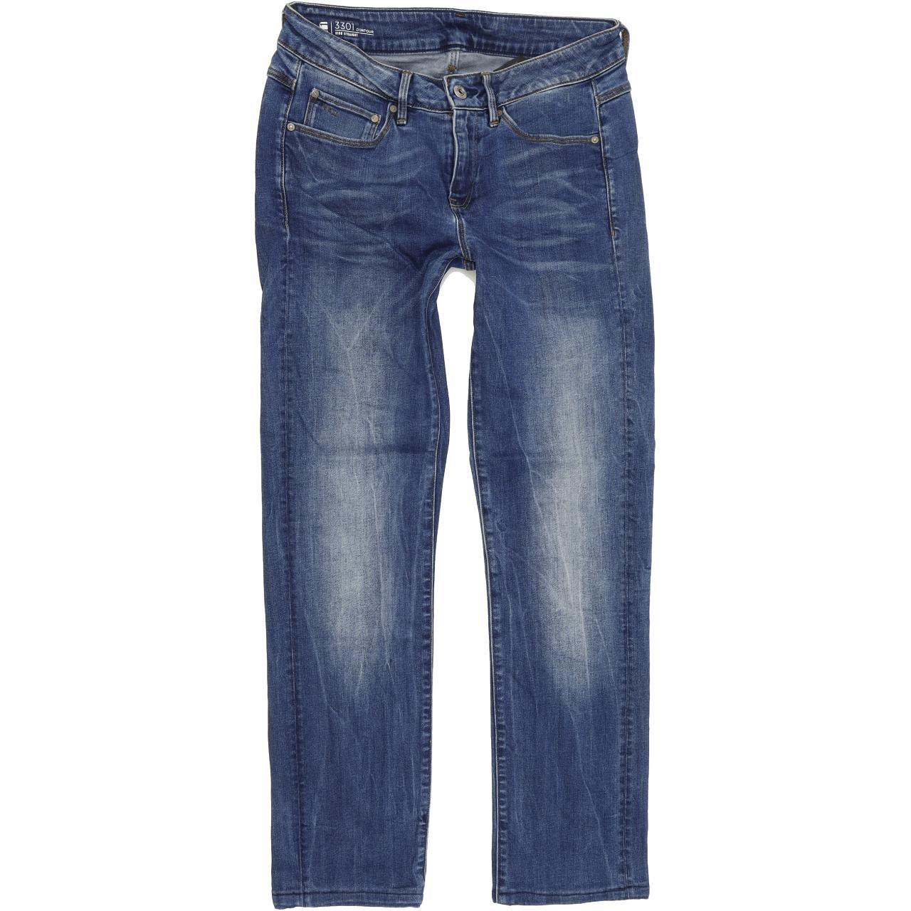 G-Star 3301 Contour  Women Blue Straight Regular Stretch Jeans W28 L28