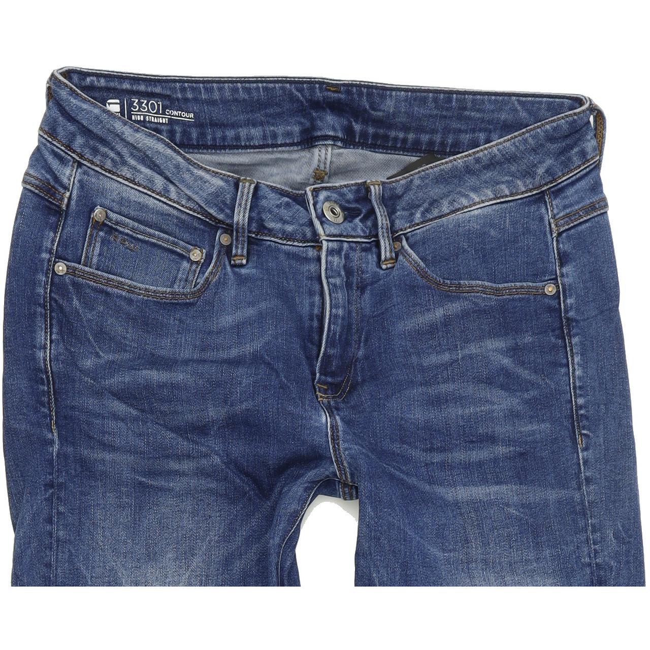 G-Star 3301 Contour  Women Blue Straight Regular Stretch Jeans W28 L28