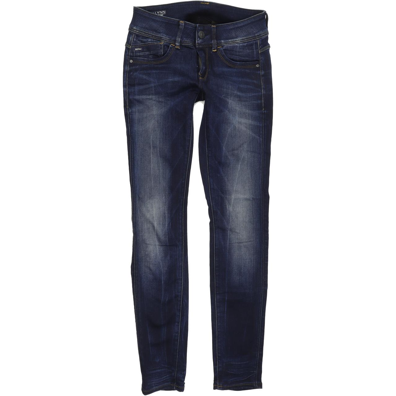 G-Star Lynn Mid Women Blue Skinny Slim Stretch Jeans W26 L30