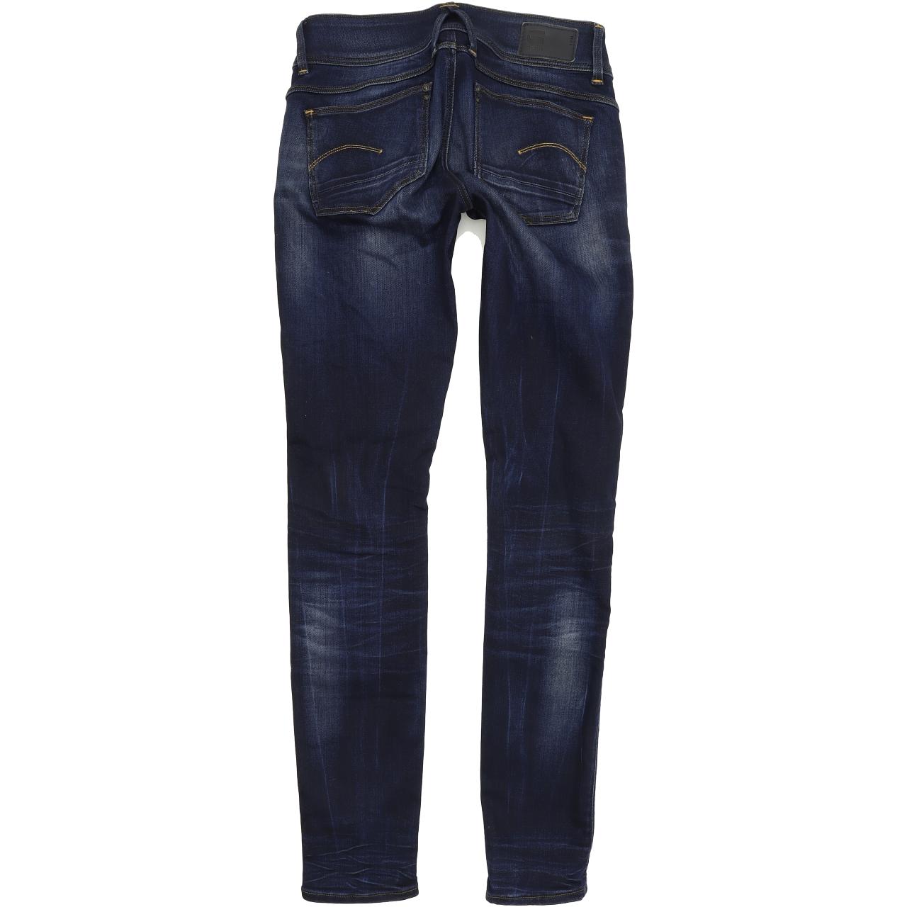 G-Star Lynn Mid Women Blue Skinny Slim Stretch Jeans W26 L30