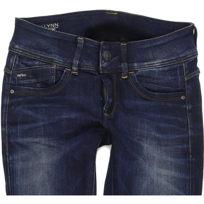 G-Star Lynn Mid Women Blue Skinny Slim Stretch Jeans W26 L30