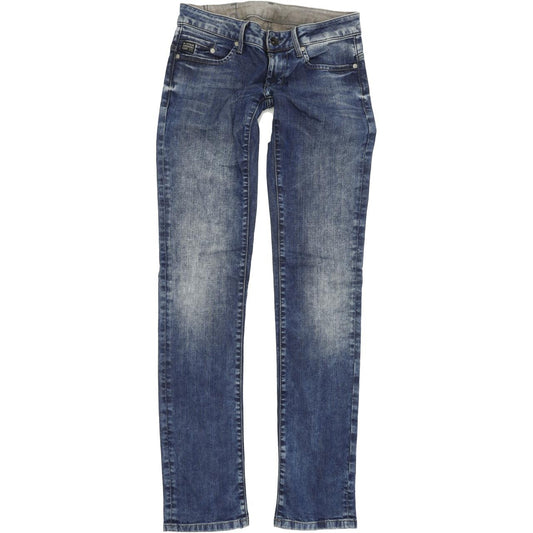 G-Star Women Blue Straight Regular Stretch Jeans W28 L34