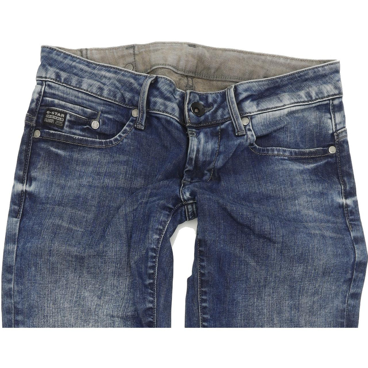 G-Star Women Blue Straight Regular Stretch Jeans W28 L34