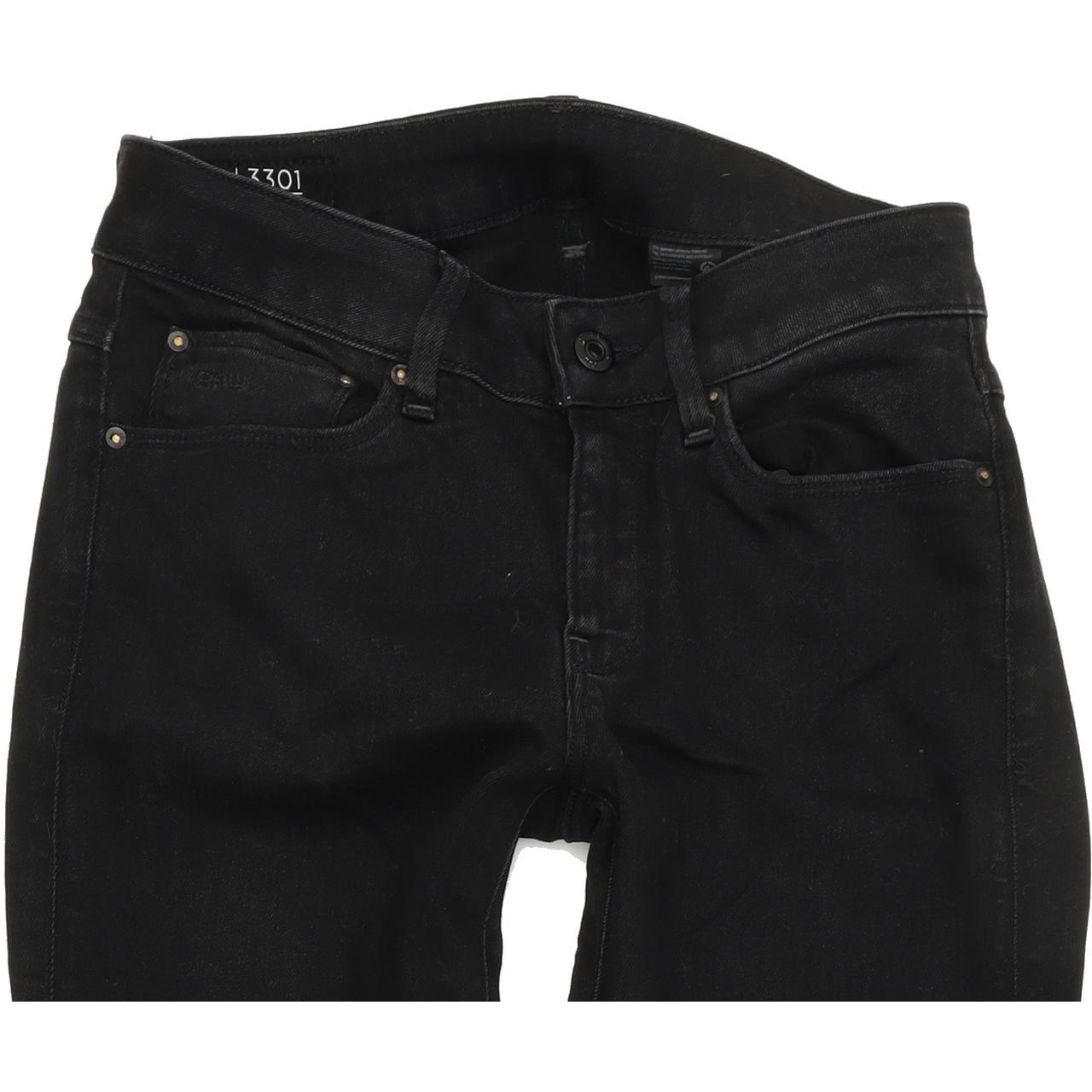 G-Star 3301 Women Black Skinny Slim Stretch Jeans W28 L32