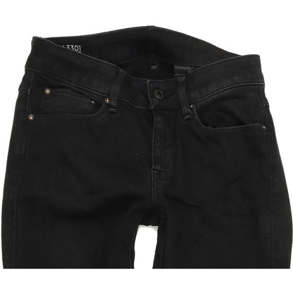 G-Star 3301 Women Black Skinny Slim Stretch Jeans W28 L32