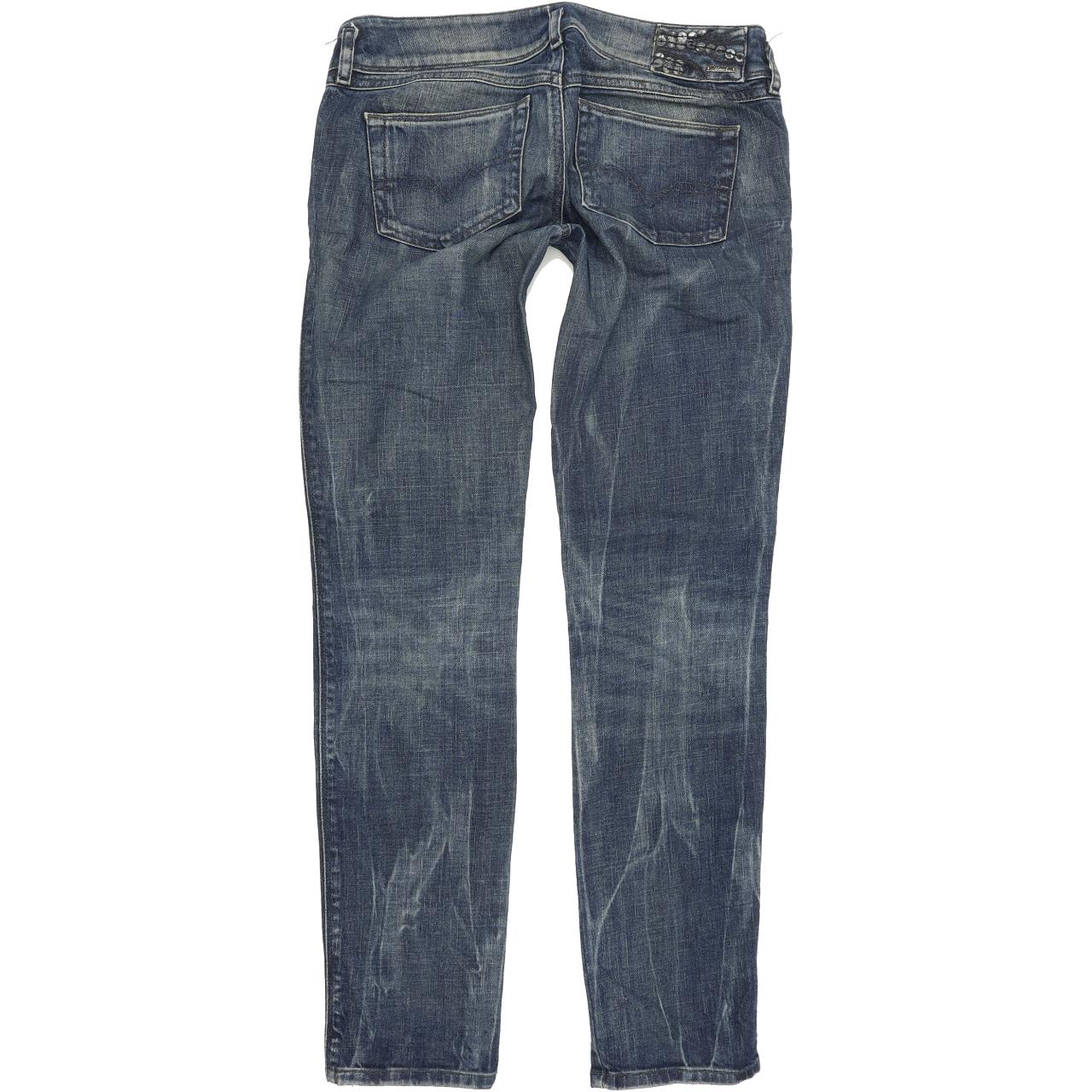 Diesel Hushy 008M9 Women Blue Straight Regular Stretch Jeans W27 L30