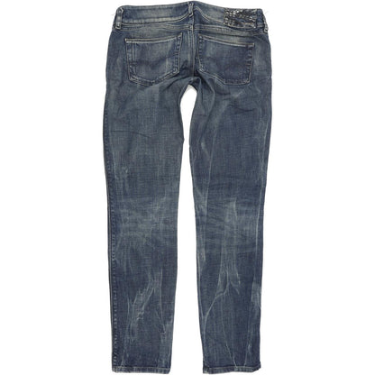 Diesel Hushy 008M9 Women Blue Straight Regular Stretch Jeans W27 L30