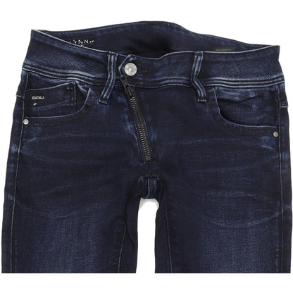 G-Star Lynn Zip Women Blue Skinny Slim Stretch Jeans W27 L30