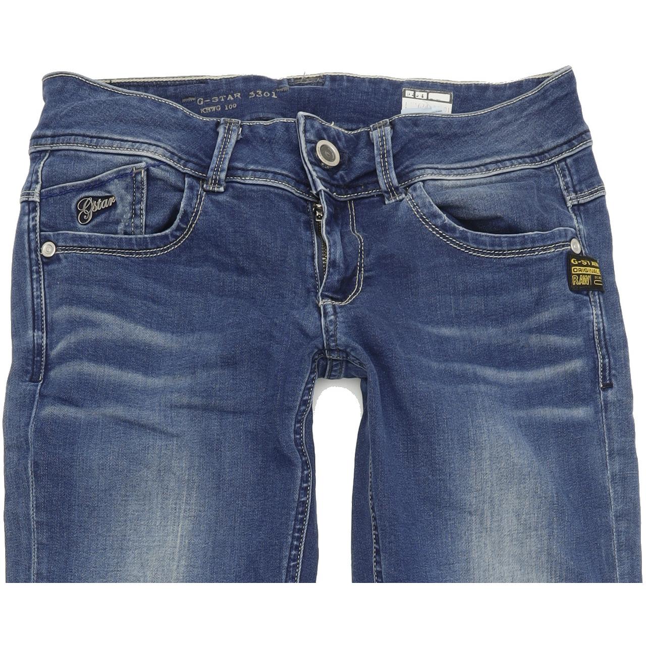 G-Star Lynn Women Blue Skinny Slim Stretch Jeans W28 L34