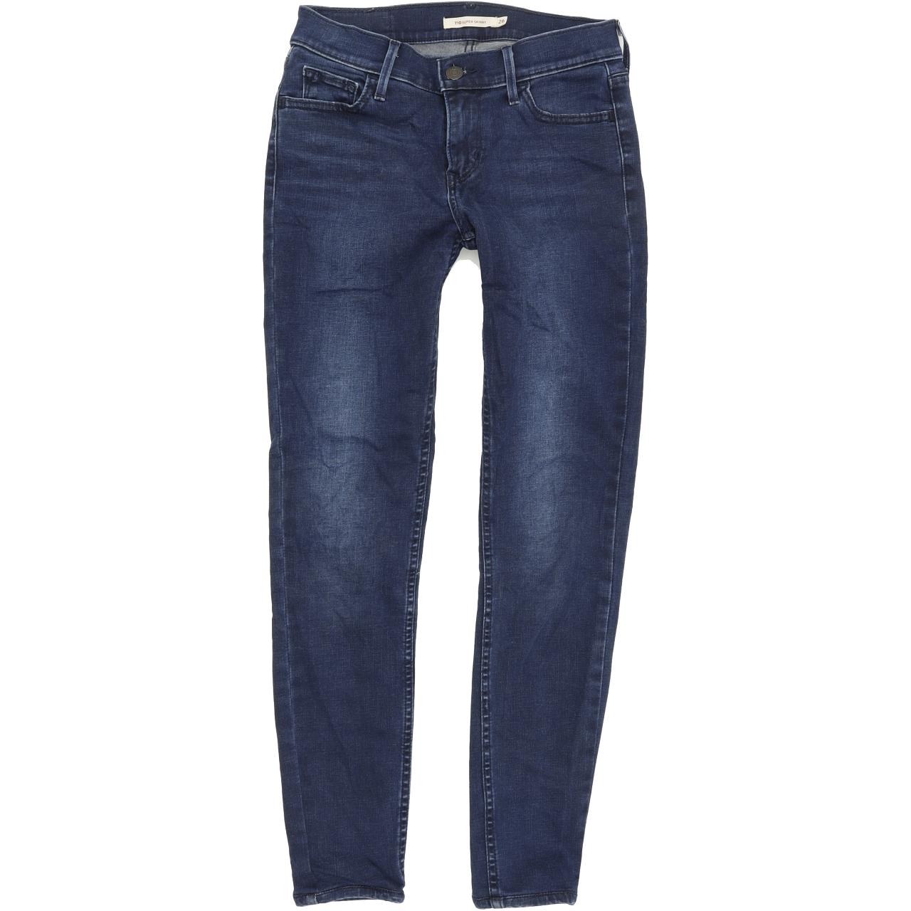 Levi's 710 Super Women Blue Skinny Slim Stretch Jeans W26 L28