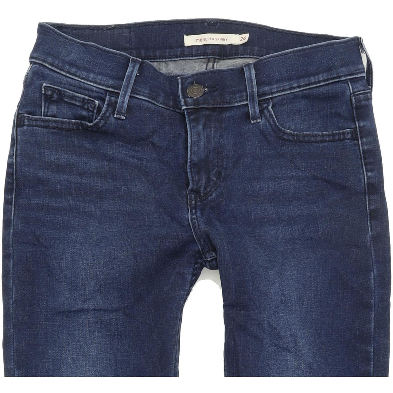 Levi's 710 Super Women Blue Skinny Slim Stretch Jeans W26 L28