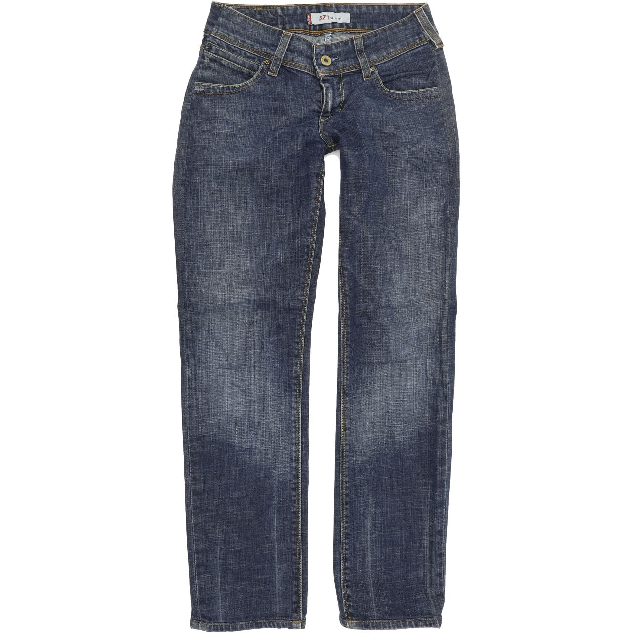 Levi's 571 Women Blue Straight Slim Stretch Jeans W26 L29