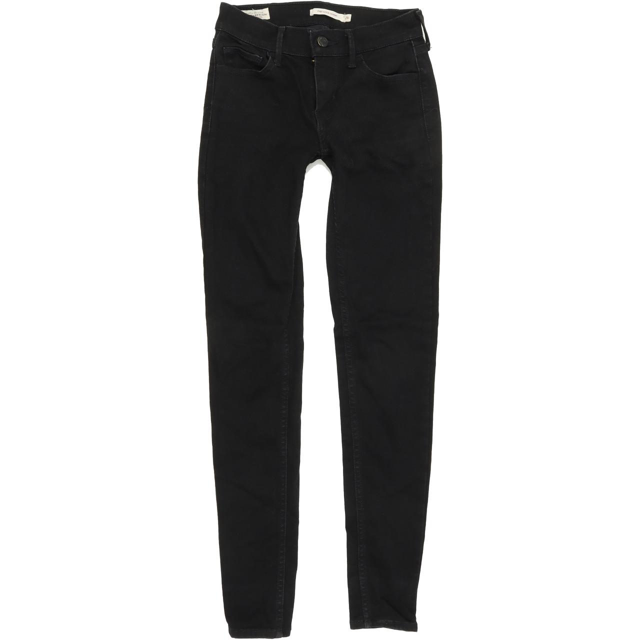 Levi's 710 Super Women Black Skinny Slim Stretch Jeans W26 L29