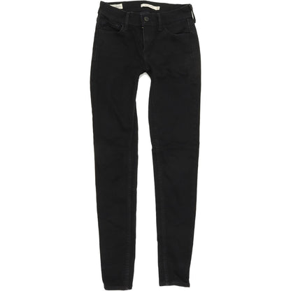 Levi's 710 Super Women Black Skinny Slim Stretch Jeans W26 L29