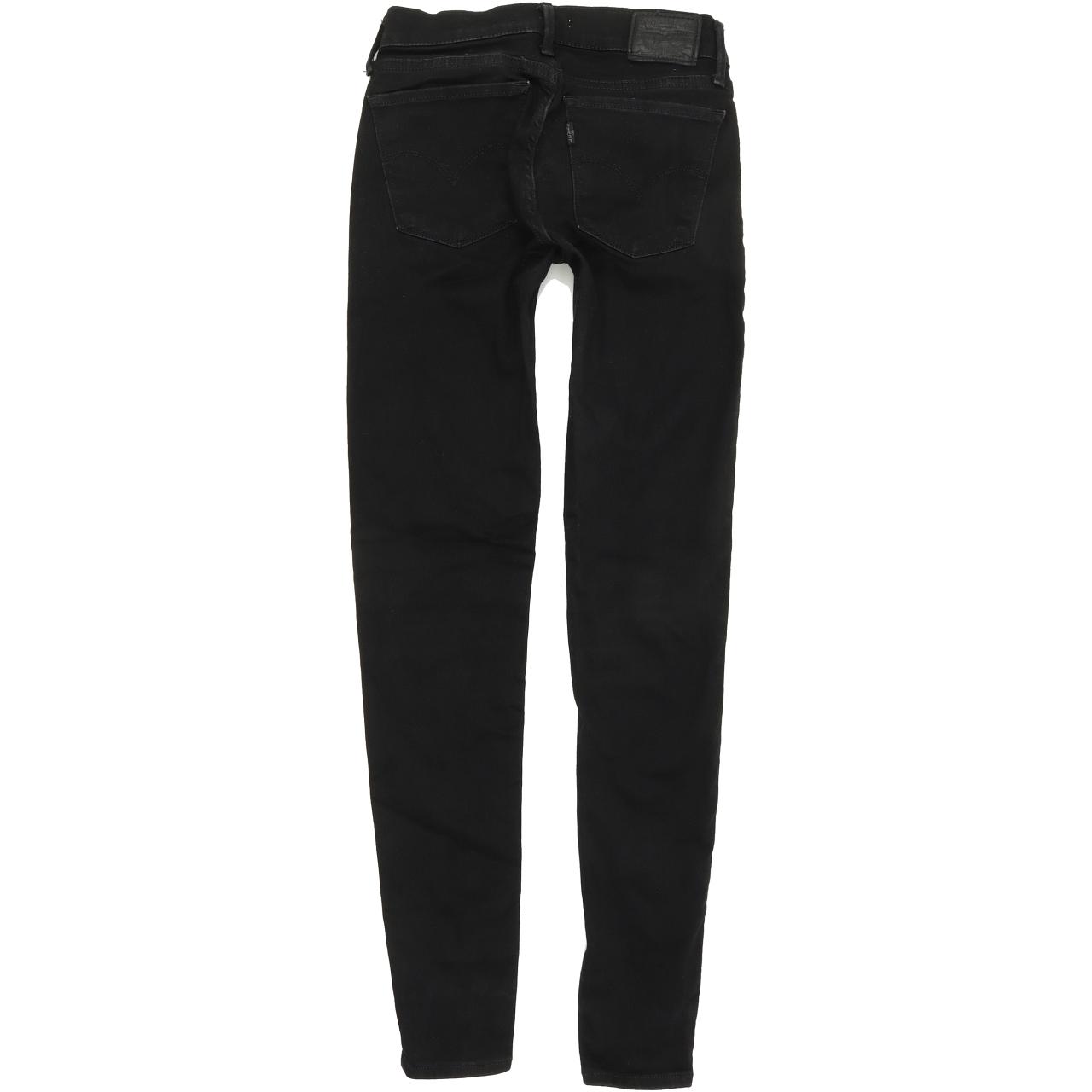Levi's 710 Super Women Black Skinny Slim Stretch Jeans W26 L29