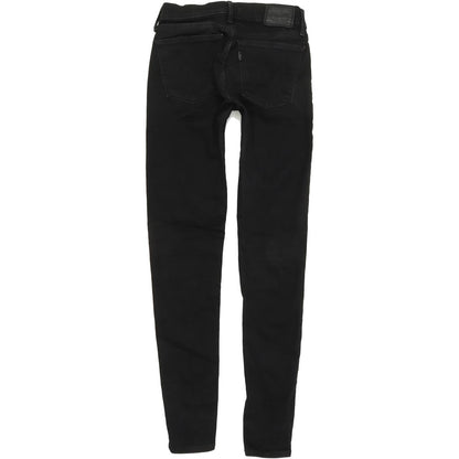 Levi's 710 Super Women Black Skinny Slim Stretch Jeans W26 L29