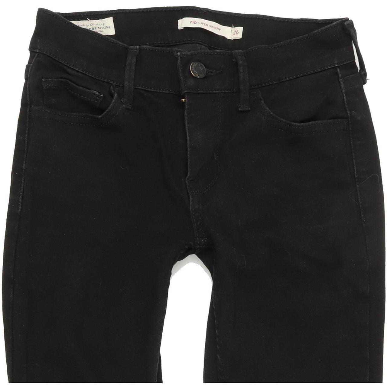 Levi's 710 Super Women Black Skinny Slim Stretch Jeans W26 L29