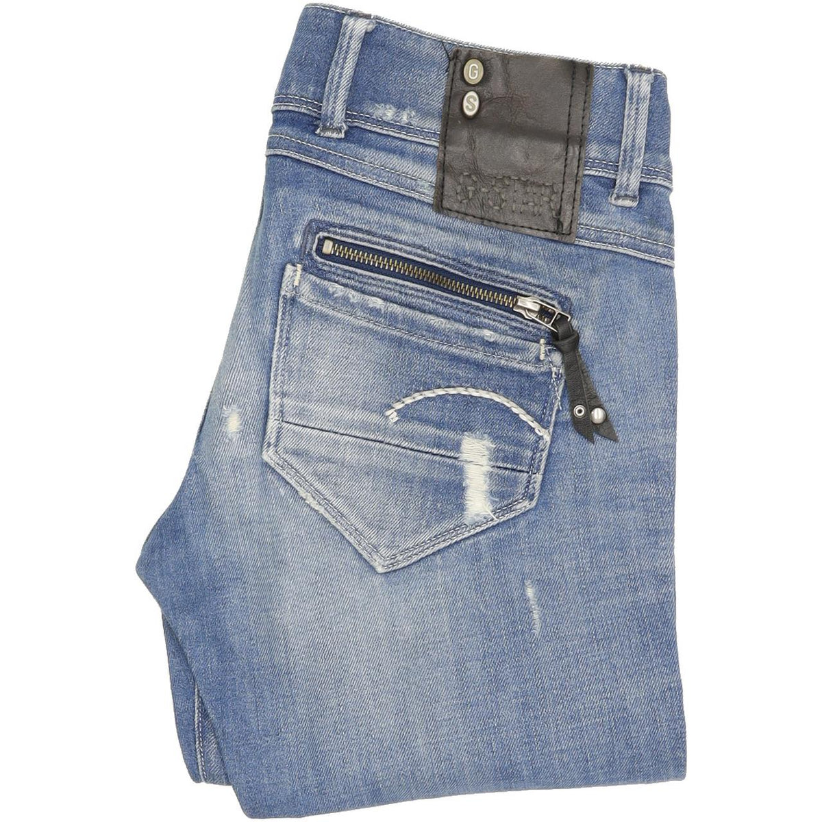 G-Star 3301 Women Blue Skinny Slim Jeans W28 L34