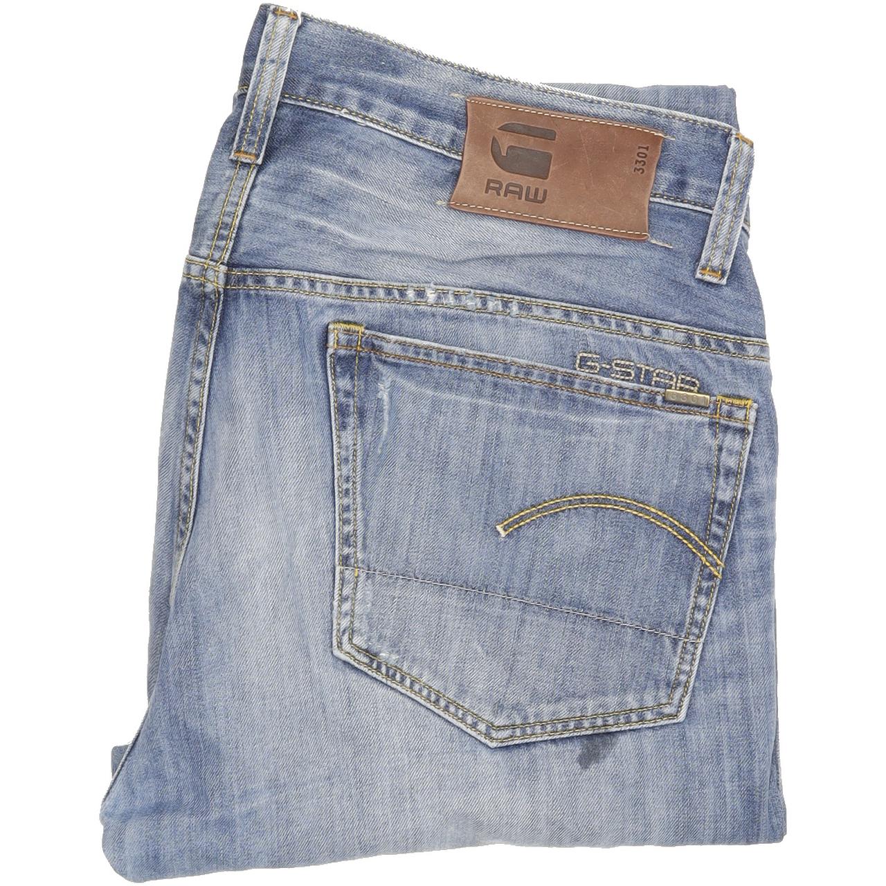 G-Star 3301 Blue Straight Regular Jeans W36 L32