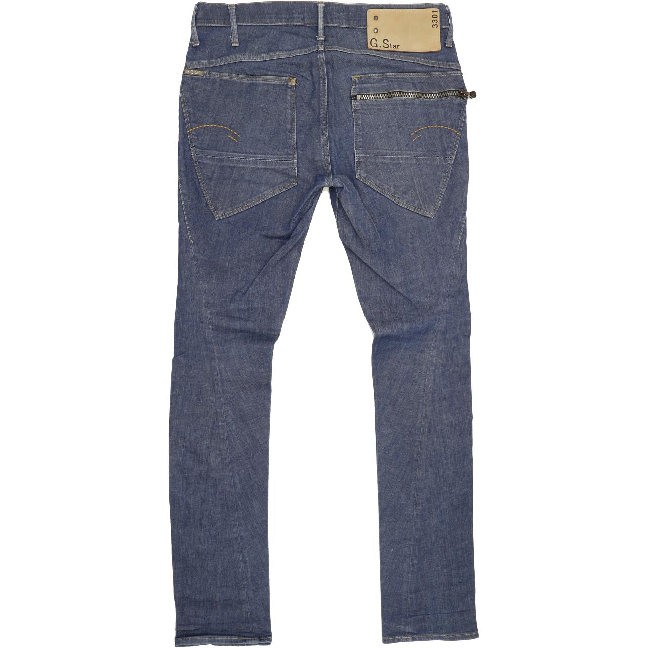 G-Star Breaker Men Blue Straight Slim Stretch Jeans W35 L34