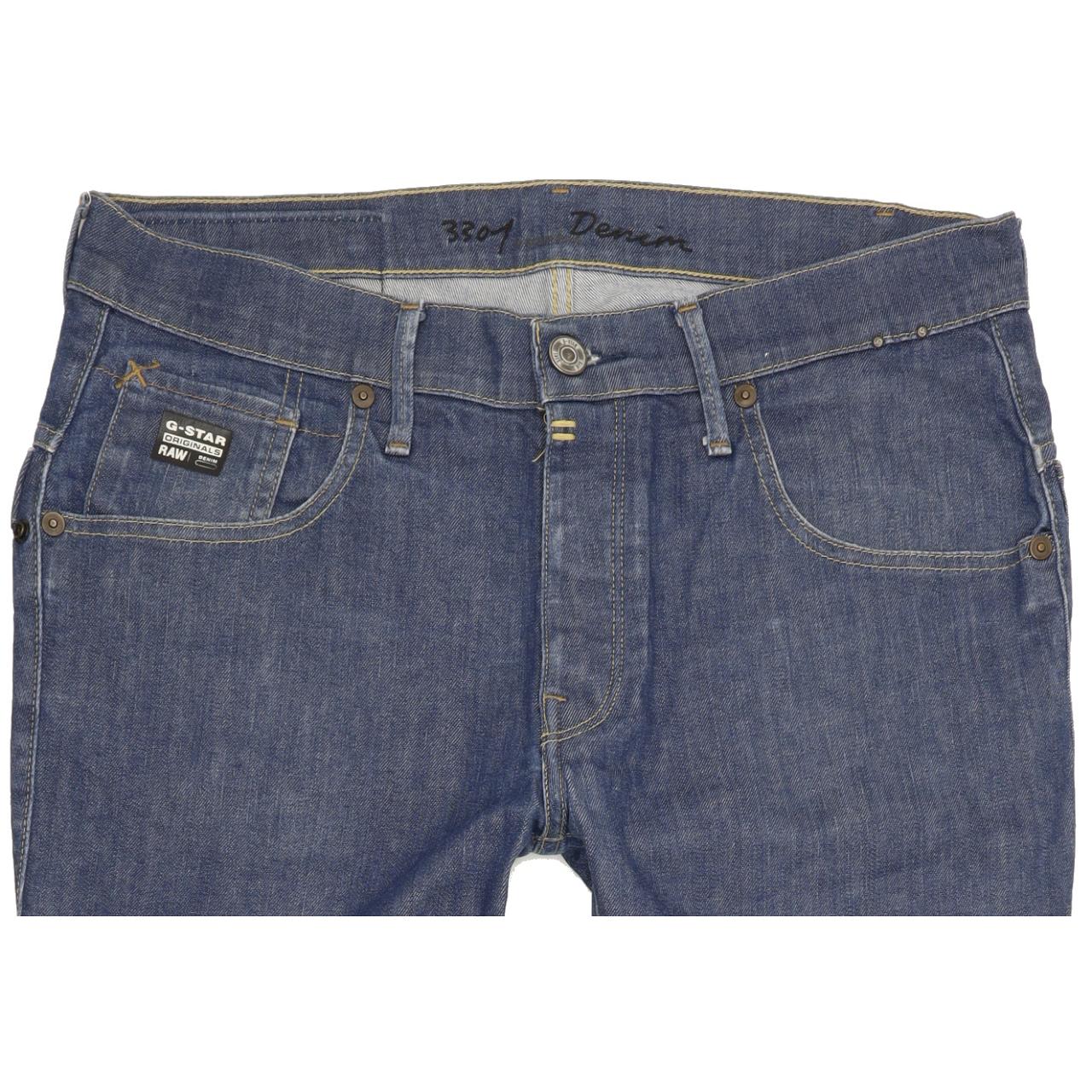 G-Star Breaker Men Blue Straight Slim Stretch Jeans W35 L34