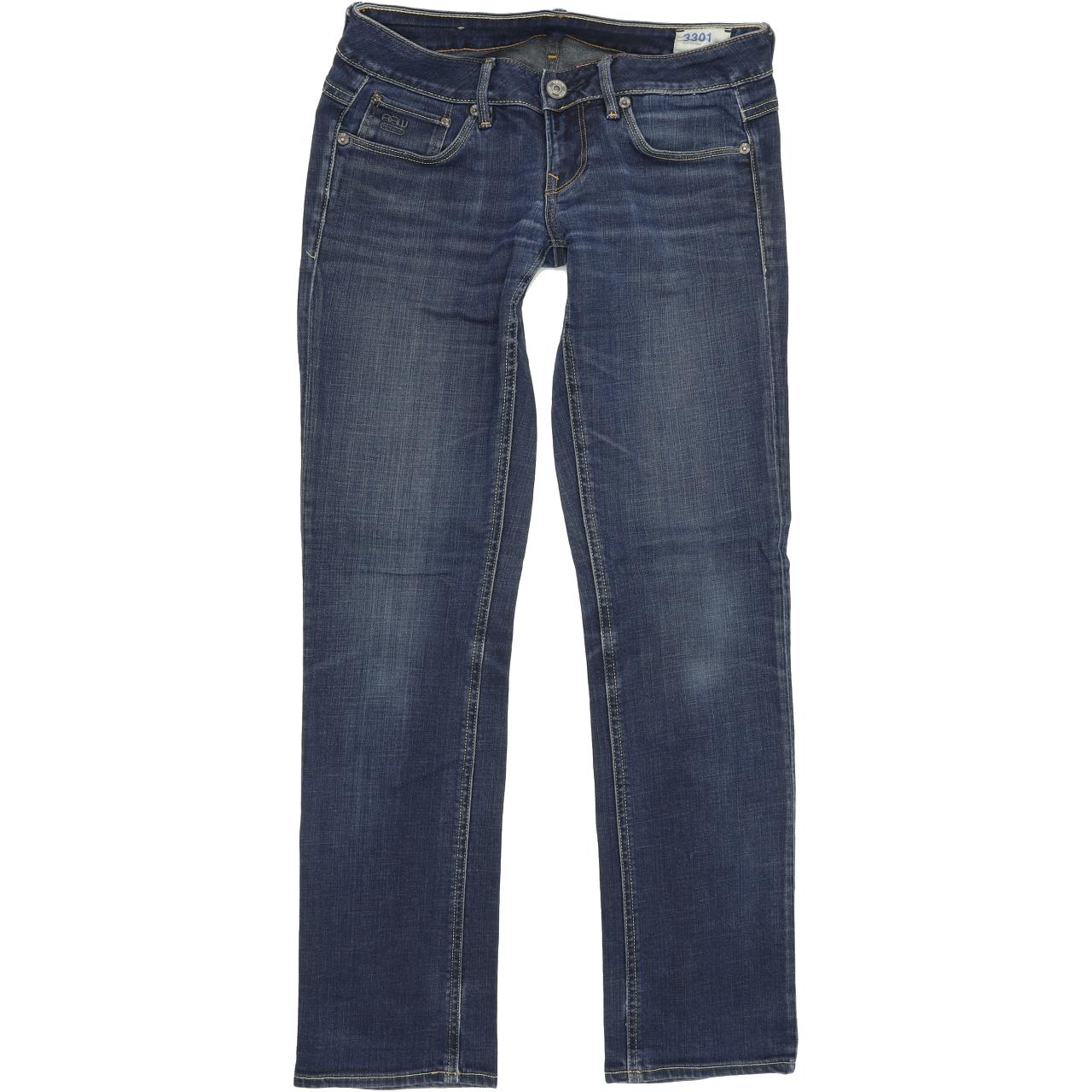 G-Star 3301 Women Blue Straight Regular Stretch Jeans W27 L30