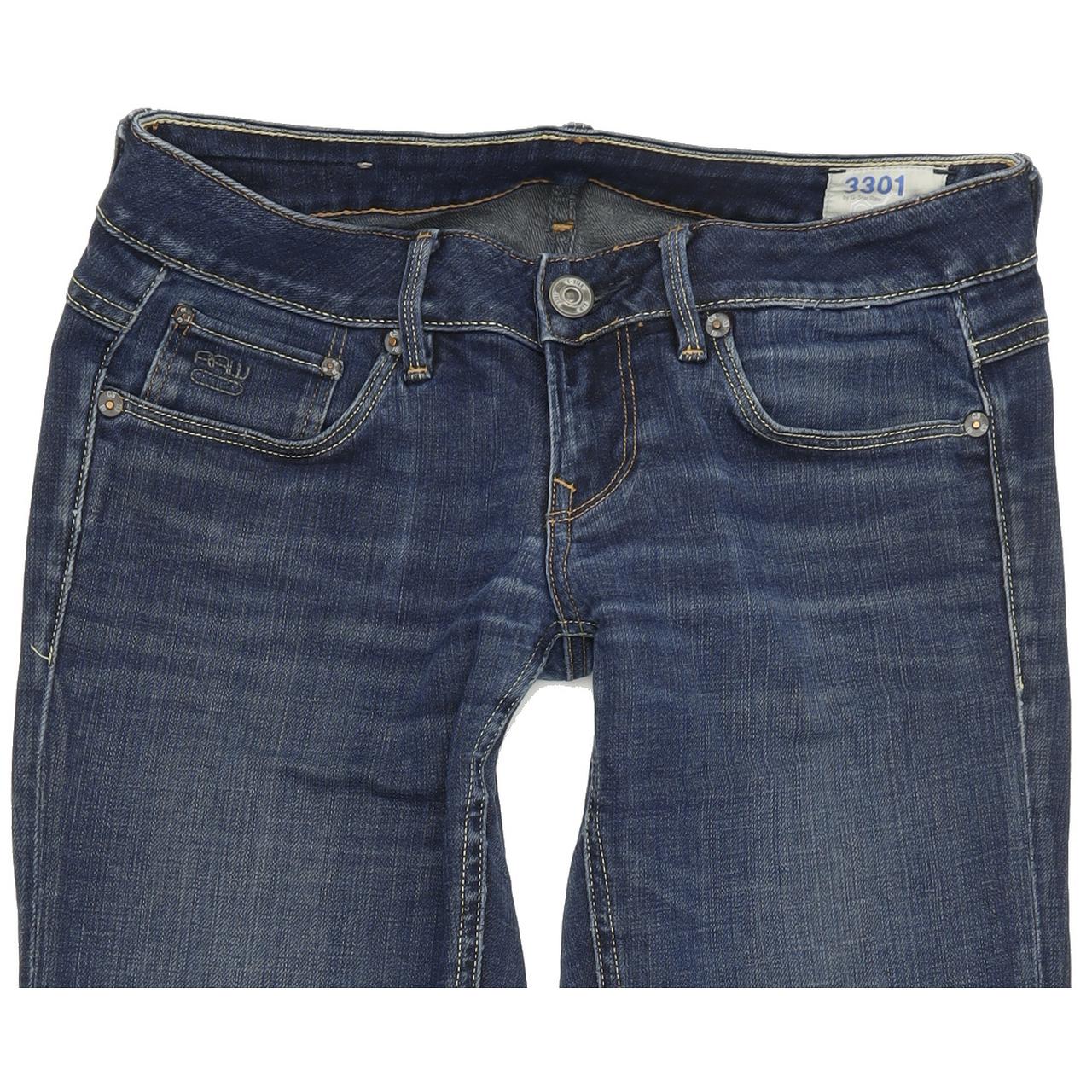 G-Star 3301 Women Blue Straight Regular Stretch Jeans W27 L30