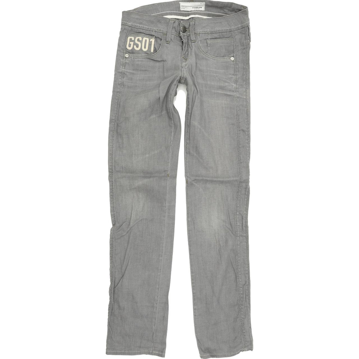 G-Star Women Grey Straight Regular Stretch Jeans W28 L32