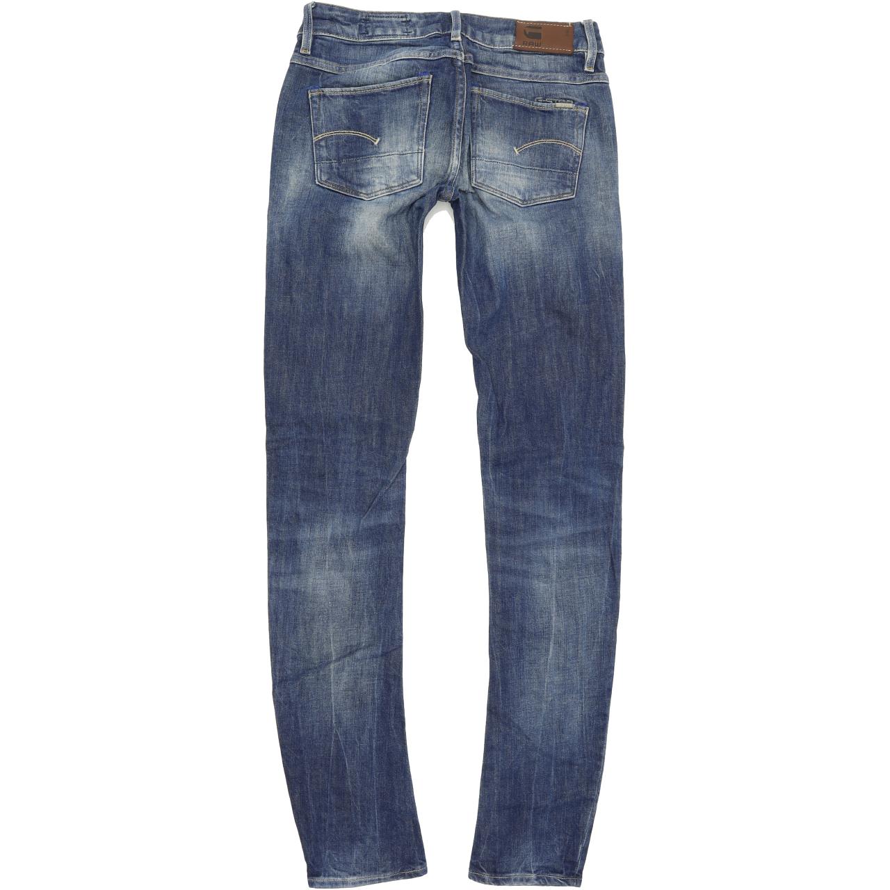 G-Star 3301 Women Blue Straight Slim Stretch Jeans W25 L32