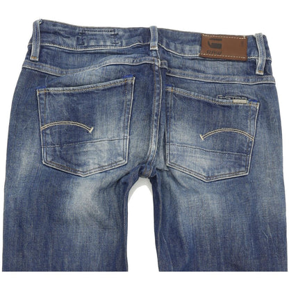 G-Star 3301 Women Blue Straight Slim Stretch Jeans W25 L32